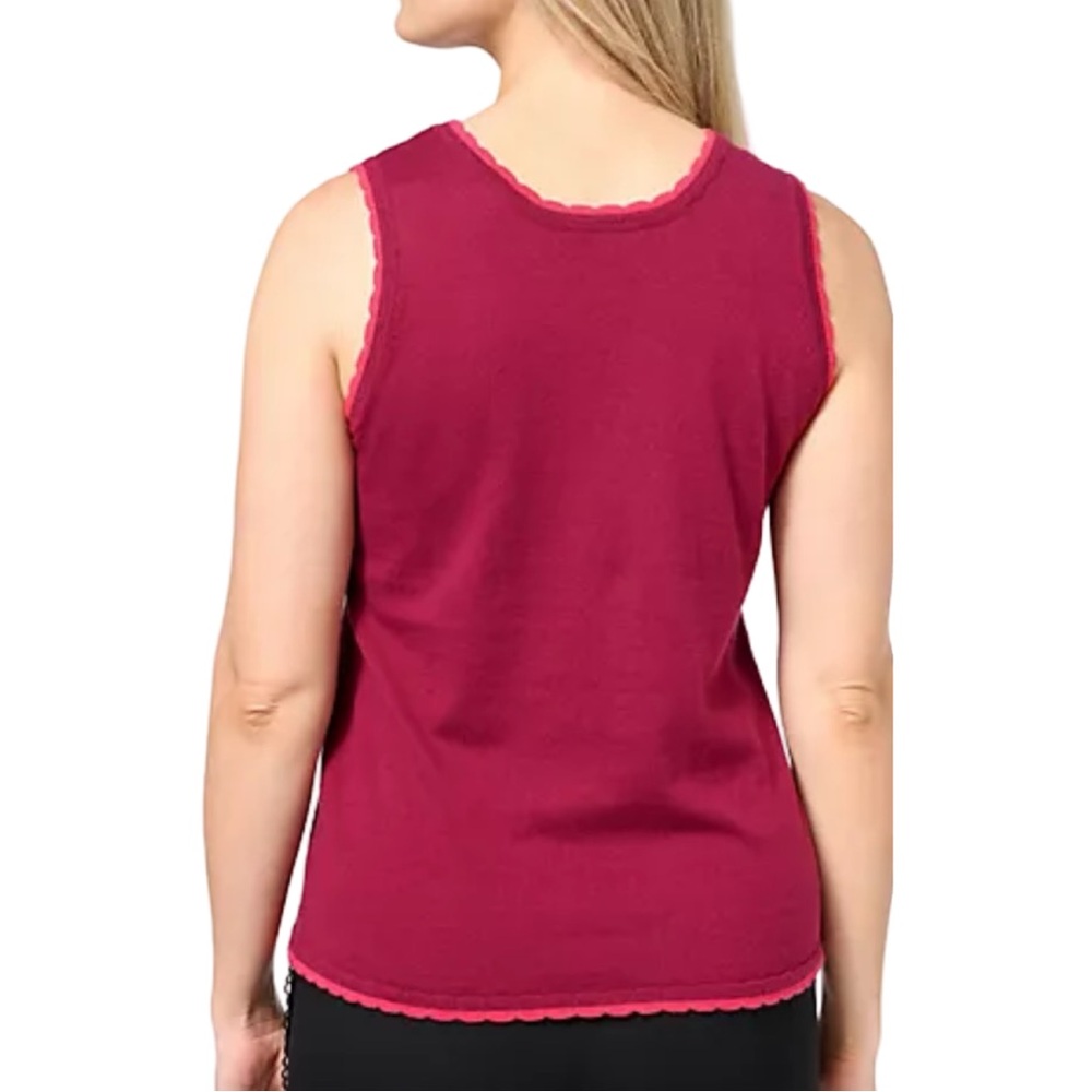 NEW Isaac Mizrahi Live! Pointelle Tank with Scallop Trim - Picture 2 of 3